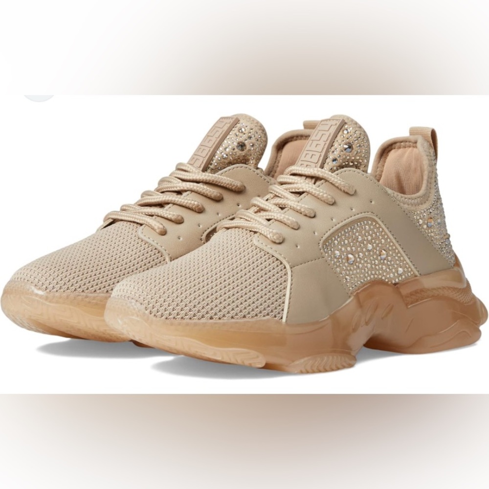 Steve Madden Beige Rhinestone Sneakers